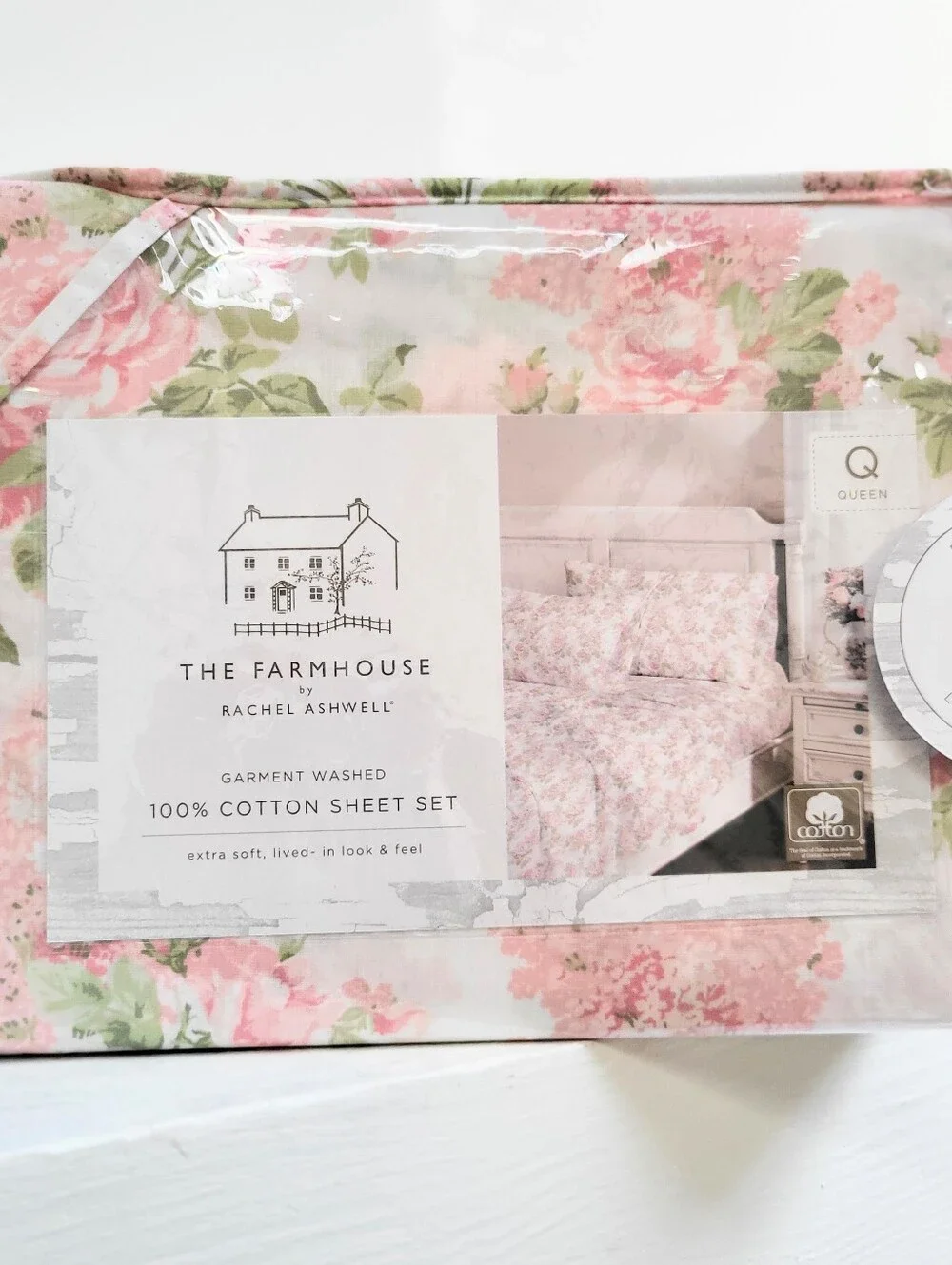 NWT Cottage Core Rachel Ashwell Farmhouse Floral Sheet Set QUEEN Extra Soft